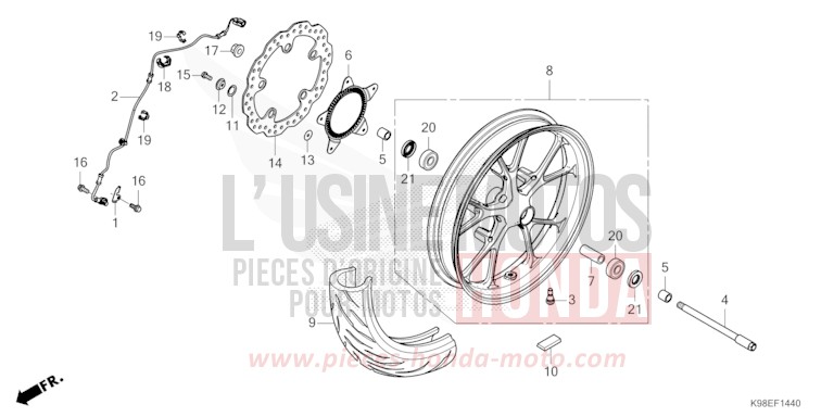 VORDERRAD von CB125R PEARL SPLENDOR RED (R369) von 2024