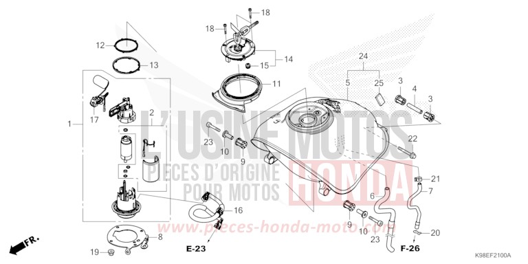 KRAFTSTOFFTANK von CB125R PEARL SPLENDOR RED (R369) von 2024