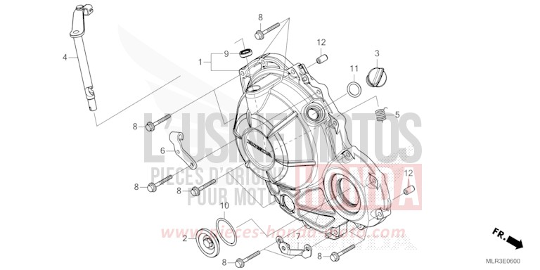 KURBELGEHAEUSEABDECKUNG von CBR500R GRAND PRIX RED (R380) von 2024