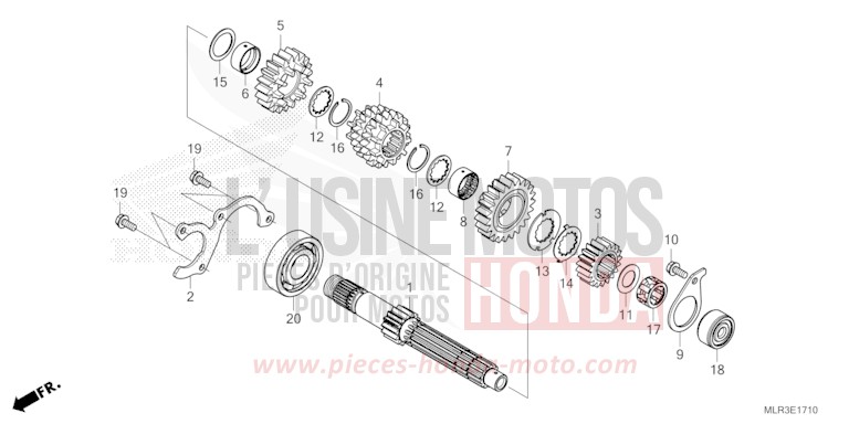 GETRIEBE (HAUPTWELLE) von CBR500R GRAND PRIX RED (R380) von 2024