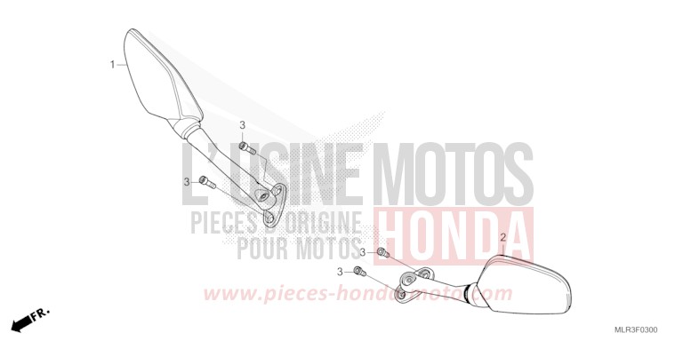 SPIEGEL von CBR500R GRAND PRIX RED (R380) von 2024