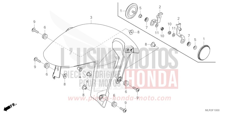 KOTFLUEGEL, VORNE von CBR500R GRAND PRIX RED (R380) von 2024