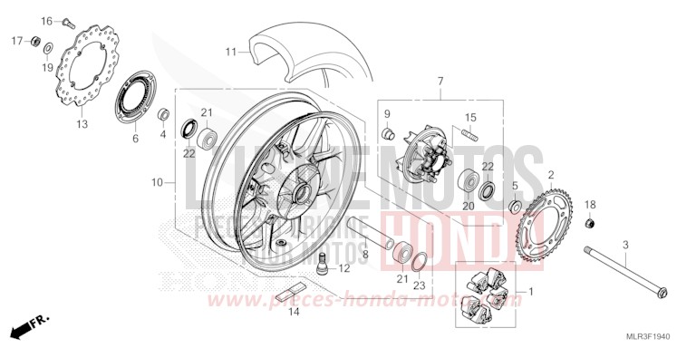 HINTERRAD von CBR500R GRAND PRIX RED (R380) von 2024