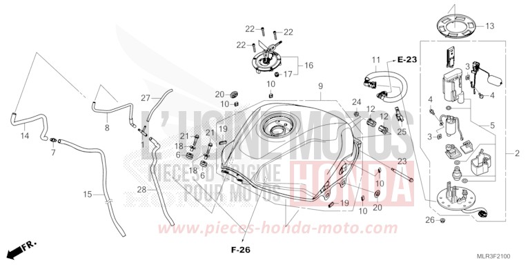 KRAFTSTOFFTANK/KRAFTSTOFFPUMPE von CBR500R GRAND PRIX RED (R380) von 2024