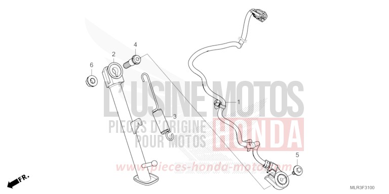 SEITENSTAENDER von CBR500R GRAND PRIX RED (R380) von 2024