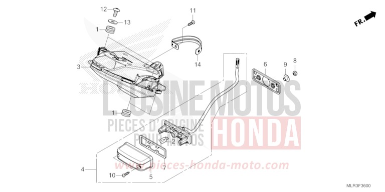 HECKLEUCHTE von CBR500R GRAND PRIX RED (R380) von 2024