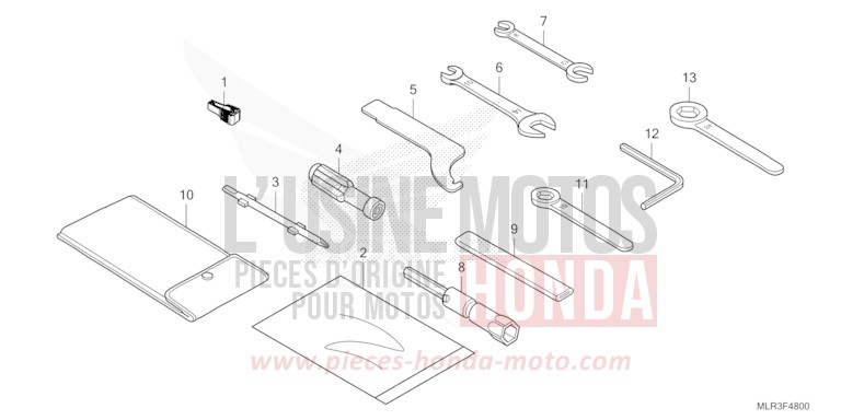 WERKZEUGE von CBR500R GRAND PRIX RED (R380) von 2024
