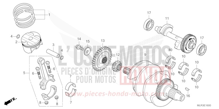 KURBELWELLE/KOLBEN von CBR500R MAT GUNPOWDER BLACK METALLIC (NH436) von 2024