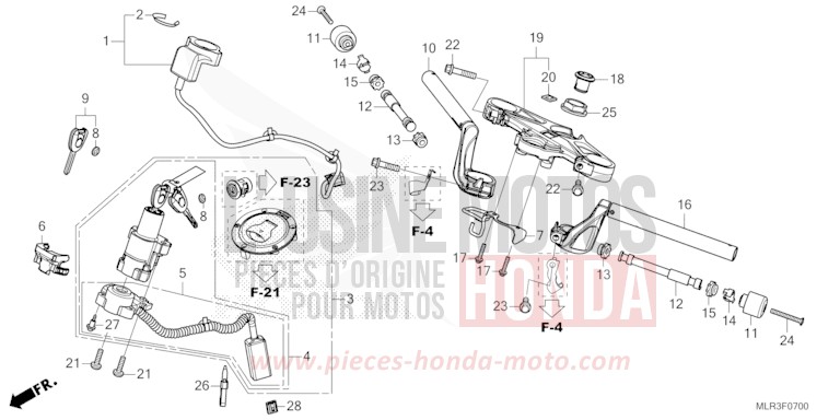 ROHRGRIFF/OBERE BRUECKE von CBR500R MAT GUNPOWDER BLACK METALLIC (NH436) von 2024
