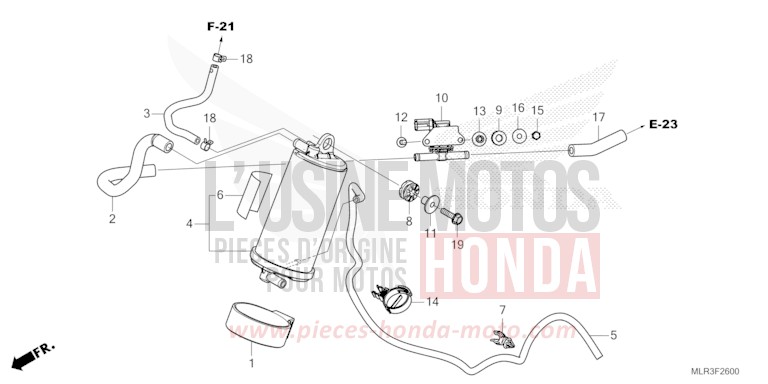 AKTIVKOHLEBEHAELTER von CBR500R MAT GUNPOWDER BLACK METALLIC (NH436) von 2024