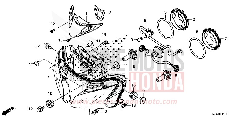 SCHEINWERFER von CBR500R PEARL HIMALAYAS WHITE (NHA87) von 2013