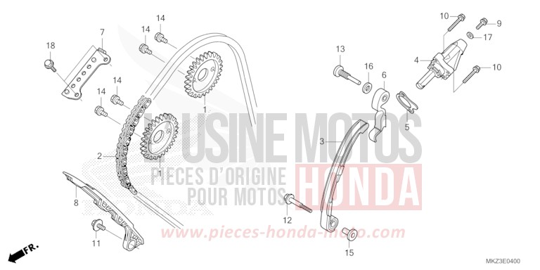 NOCKENWELLENKETTE/SPANNVORRICHTUNG von CBR600RR MAT BALLISTIC BLACK METALLIC (NHA86) von 2024