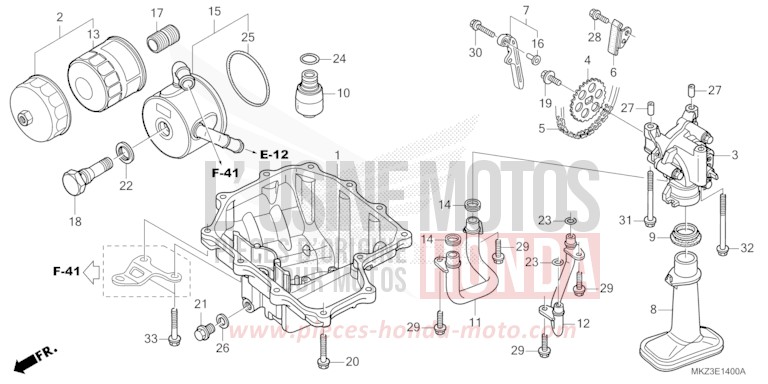 OELWANNE/OELPUMPE von CBR600RR MAT BALLISTIC BLACK METALLIC (NHA86) von 2024