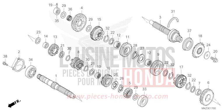 GETRIEBE von CBR600RR MAT BALLISTIC BLACK METALLIC (NHA86) von 2024
