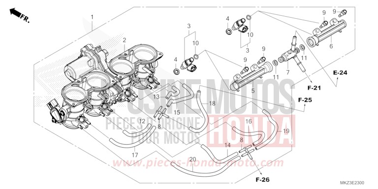 DROSSELKLAPPENGEHAEUSE von CBR600RR MAT BALLISTIC BLACK METALLIC (NHA86) von 2024