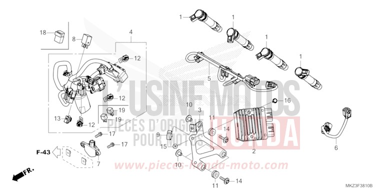 HILFSKABELBAUM/ZUENDSPULE von CBR600RR MAT BALLISTIC BLACK METALLIC (NHA86) von 2024
