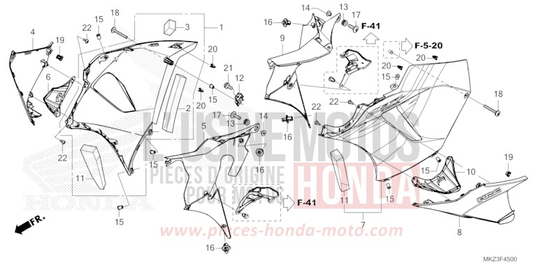 MITTLERER WINDLAUF von CBR600RR MAT BALLISTIC BLACK METALLIC (NHA86) von 2024