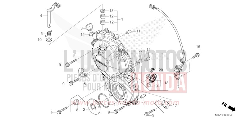 KURBELGEHAEUSEABDECKUNG von CBR600RR GRAND PRIX RED (R380) von 2024