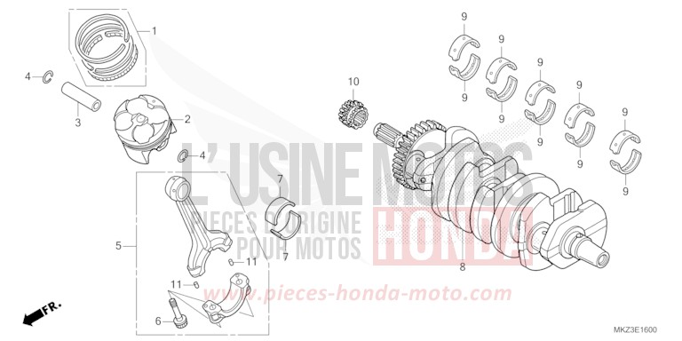 KURBELWELLE/KOLBEN von CBR600RR GRAND PRIX RED (R380) von 2024