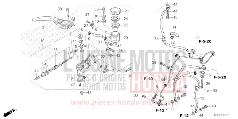 HAUPTBREMSZYLINDER, VORNE ZYLINDER von CBR600RR GRAND PRIX RED (R380) von 2024