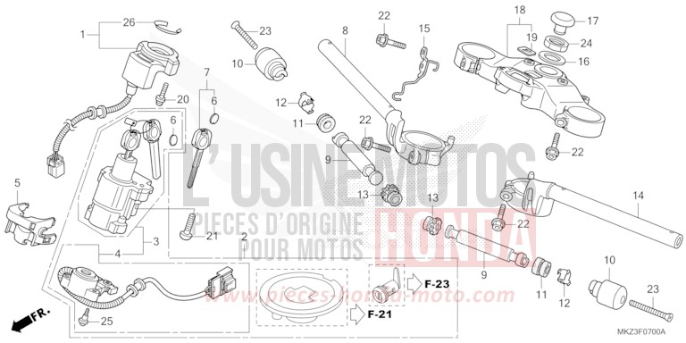 ROHRGRIFF/OBERE BRUECKE von CBR600RR GRAND PRIX RED (R380) von 2024