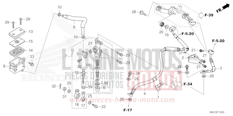 REAR BRAKE MASTER CYLINDER von CBR600RR GRAND PRIX RED (R380) von 2024