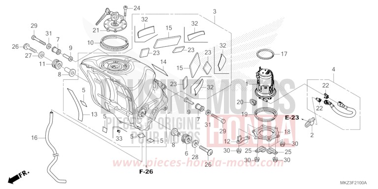KRAFTSTOFFTANK/KRAFTSTOFFPUMPE von CBR600RR GRAND PRIX RED (R380) von 2024