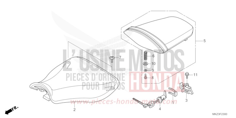 SITZ von CBR600RR GRAND PRIX RED (R380) von 2024