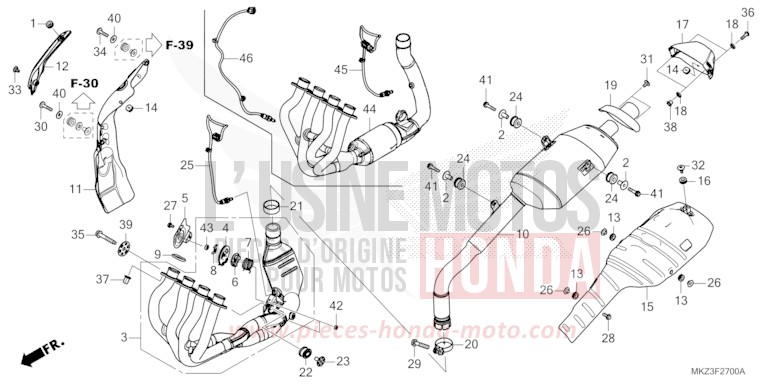 ABGAS-SCHALLDAEMPFER von CBR600RR GRAND PRIX RED (R380) von 2024