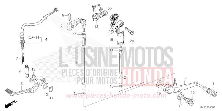PEDAL von CBR600RR GRAND PRIX RED (R380) von 2024
