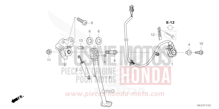 SEITENSTAENDER von CBR600RR GRAND PRIX RED (R380) von 2024