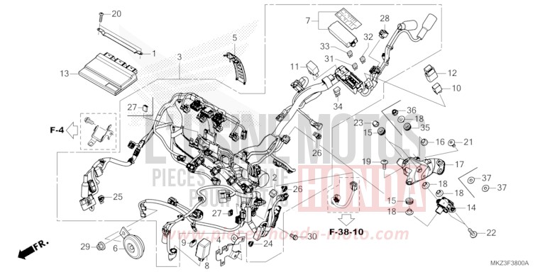 KABELBAUM von CBR600RR GRAND PRIX RED (R380) von 2024