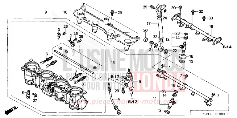 DROSSELKLAPPENGEHAEUSE (CBR600RR3/4) von CBR600RR SCHWARZ (NH1) von 2003