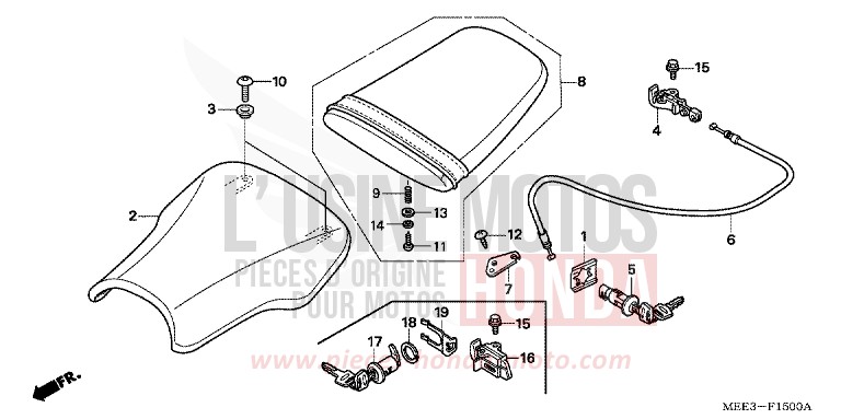 SITZ von CBR600RR ITALIAN RED (R157) von 2003