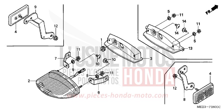 HECKLEUCHTE von CBR600RR ITALIAN RED (R157) von 2003
