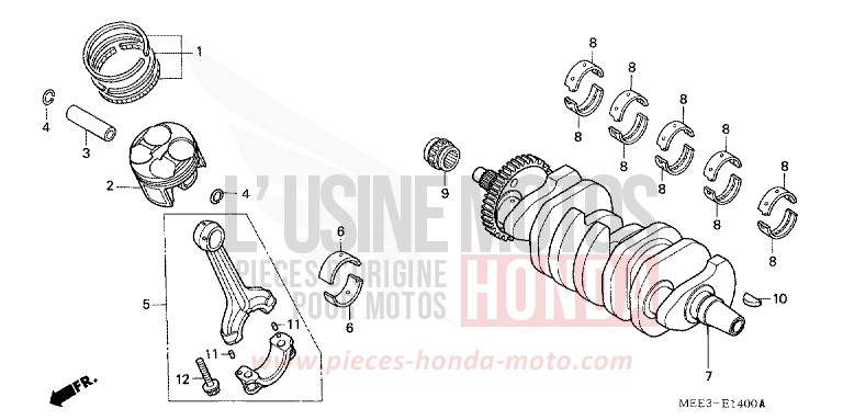 KURBELWELLE/KOLBEN von CBR600RR PEARL FLASH YELLOW (Y163) von 2003