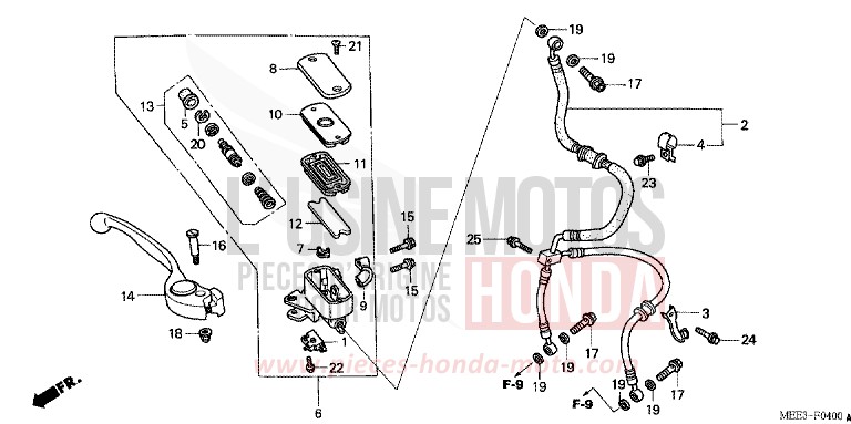 VORDERRADBREMSE (CBR600RR3/4) von CBR600RR PEARL FLASH YELLOW (Y163) von 2003