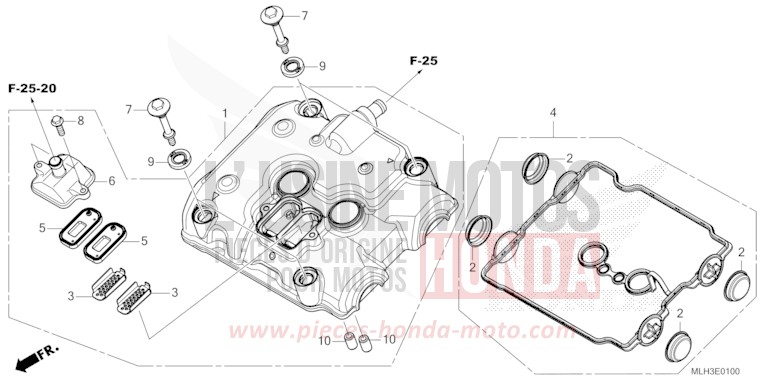 ZYLINDERKOPFDECKEL von REBEL MAT GUNPOWDER BLACK METALLIC (NH436) von 2024
