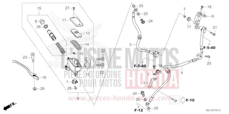 HAUPTBREMSZYLINDER, VORNE ZYLINDER von Rebell MAT GUNPOWDER BLACK METALLIC (NH436) von 2024