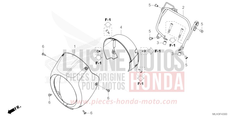 WINDLAUF, VORNE von Rebell MAT GUNPOWDER BLACK METALLIC (NH436) von 2024