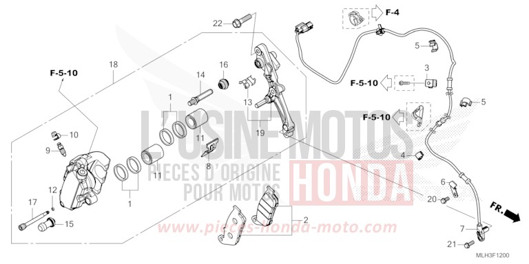 VORDERRAD-BREMSSATTEL von Rebell PEARL SHINING BLACK (NHB98) von 2024
