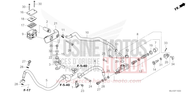 REAR BRAKE MASTER CYLINDER von REBEL PEARL SHINING BLACK (NHB98) von 2024