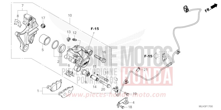 HINTERRAD-BREMSSATTEL von Rebell SEAL SILVER METALLIC (NHA14) von 2024