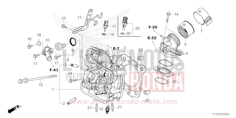 ZYLINDERKOPF von SH350i SCHWARZ (NH1) von 2021