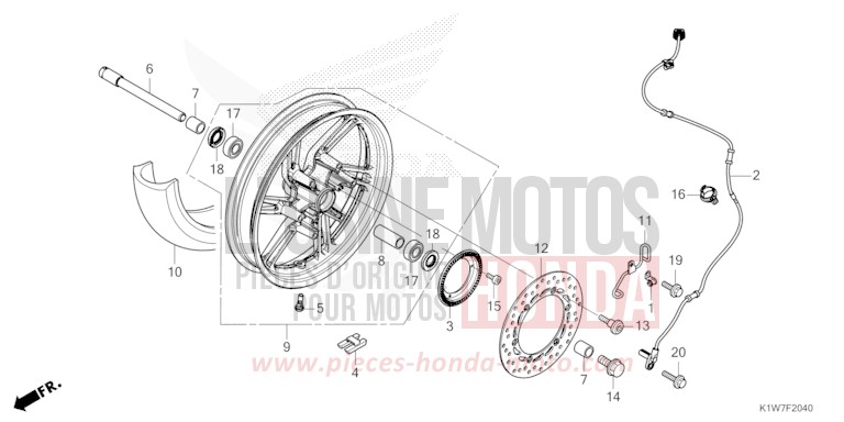 VORDERRAD von SH350i CRESCENT BLUE METALLIC (PB412) von 2023