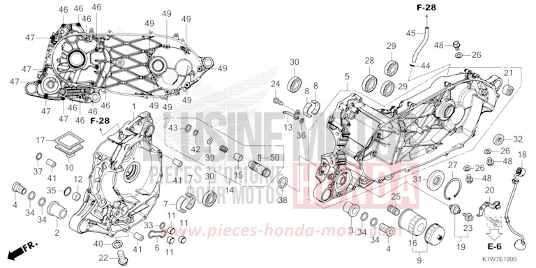 KURBELGEHAEUSE von SH350i MAT RUTHENIUM SILVER METALLIC (NHB88) von 2023