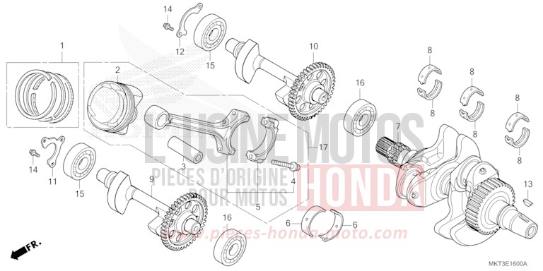 KURBELWELLE/KOLBEN von X-ADV IRIDIUM GRAY METALLIC (NHC65) von 2024