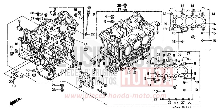 ZYLINDERBLOCK von Goldwing CANDY SPECTRA RED (R176K) von 2000
