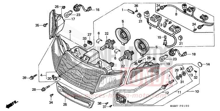 SCHEINWERFER von Goldwing CANDY SPECTRA RED (R176K) von 2000