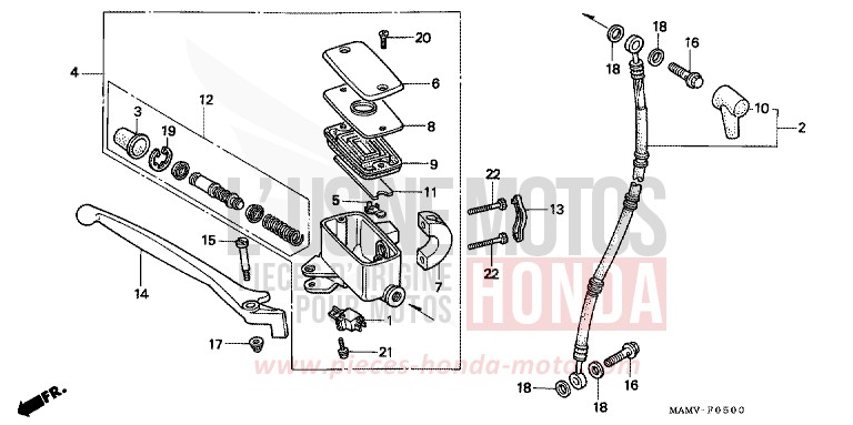 VORDERRADBREMSE von Goldwing CANDY SPECTRA RED (R176K) von 2000